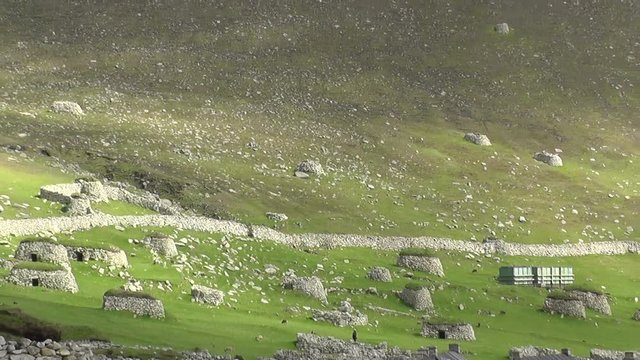 Cleits and abandoned Village Hirta St Kilda Scotland
