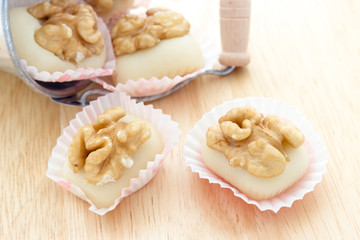 Walnuts with almond paste