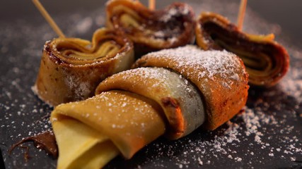 A speciality from France - French Crepes or pancakes with chocolate