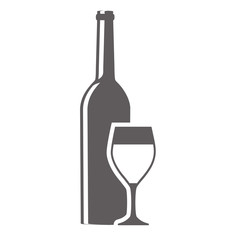 glass bottle and cup silhouette vector illustration eps 10