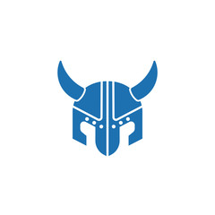 viking helmet flat icon