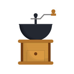 coffee mill make table wooden vector illustration eps 10