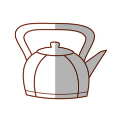 kettle teapot hot beverage line vector illustration eps 10