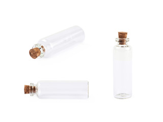 Tiny glass bottle with a cork