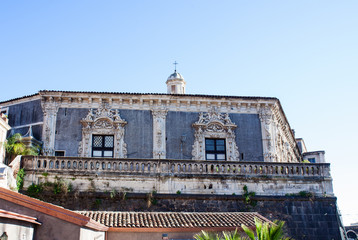 View of the baroque palace Biscari, Catania