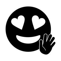 love hand emoticon style pictogram vector illustration eps 10