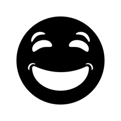 laughing emoticon style pictogram vector illustration eps 10