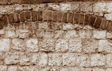 Texture old walls in the medieval Church in Krakow - 138411746