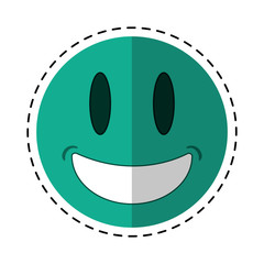 smiling thumbs emoticon style cut line vector illustration eps 10