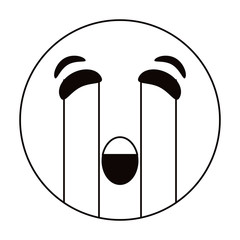 crying emoticon style thin line vector illustration eps 10