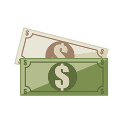 color silhouette green bill with symbol dollar vector illustration
