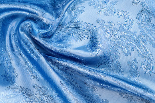 Fabric silk texture of dark blue, Navy