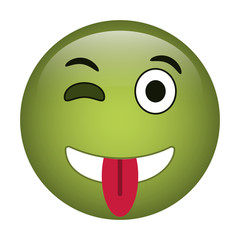 eyewink and tongue emoticon style icon vector illustration eps 10