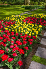 Spring Formal Garden. Beautiful garden of colorful flowers