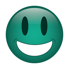 smiling thumbs emoticon style vector illustration eps 10