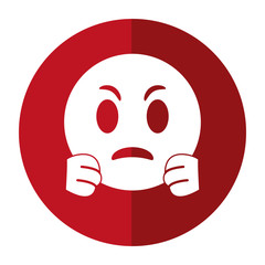 angry emoticon funny shadow vector illustration eps 10
