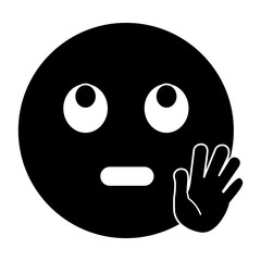 eye rolling emoticon funny pictogram vector illustration eps 10