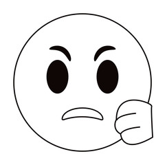 angry emoticon funny thin line vector illustration eps 10