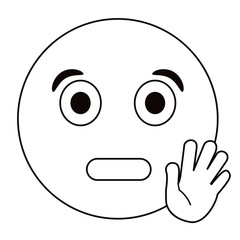 surprised emoticon funny thin line vector illustration eps 10