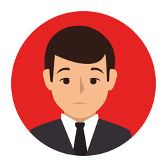 red sphere of half body man formal style vector illustration