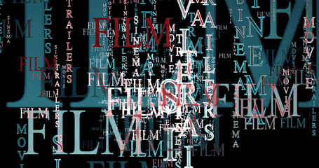 Poster template for advertisement the film. Text graphics.