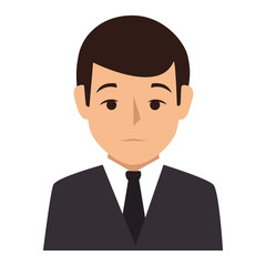 colorful silhouette half body man formal style vector illustration