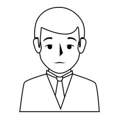 silhouette half body man formal style vector illustration