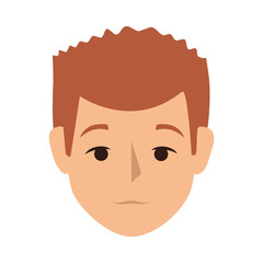 Fototapeta premium colorful silhouette front view man with redhair vector illustration