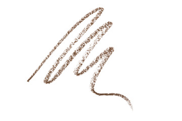 Brown color eye liner pencil strokes on background