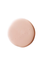 Pink color foundation round drop on background