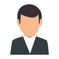 colorful silhouette faceless half body man formal outfit vector illustration