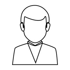 silhouette faceless half body man formal outfit vector illustration