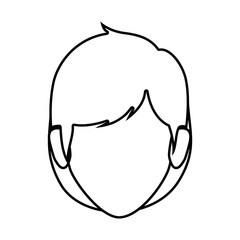 Fototapeta premium contour faceless front view woman with short hairstyle vector illustration