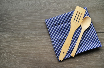 Cutlery on a wooden background