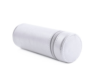 Cylindrical pencil case isolated
