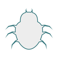 monochrome contour with beetle virus vector illustration