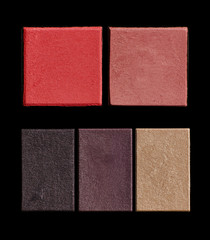 Fototapeta premium Colorful tone cosmetic in square shape on black background