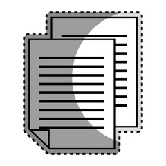 monochrome contour sticker with document file vector illustration