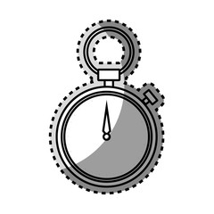 monochrome contour sticker of chronometer with hanging vector illustration