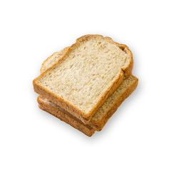 sliced bread on white background
