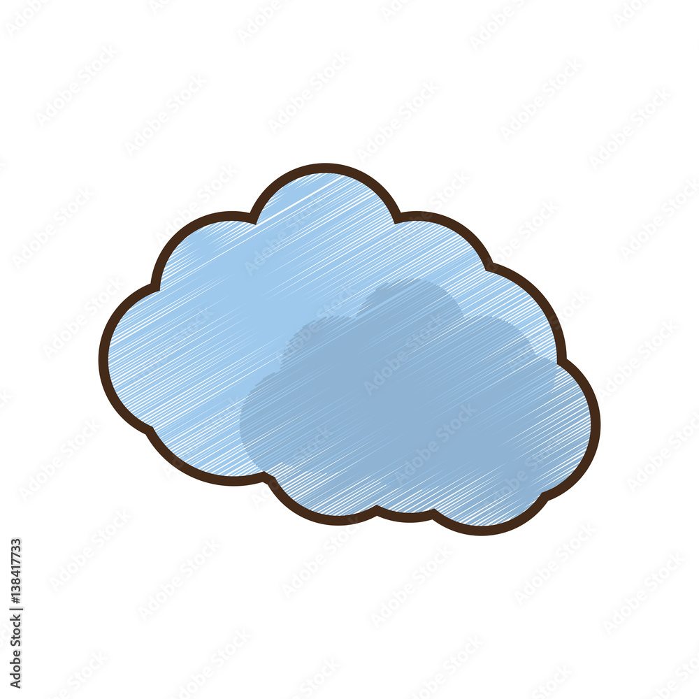 Wall mural drawing blue cloud symbol vector illustration eps 10