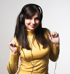 woman listening music