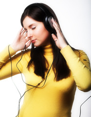 woman listening music