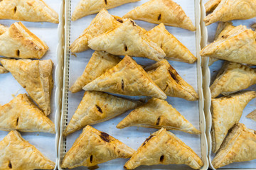 Bread in basket staple food with a group of baked goods from a bakery dough or home cooking in store or supermarket