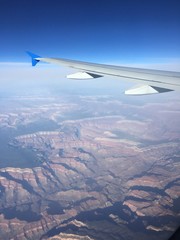 Fototapeta na wymiar Airplane View of the Grand Canyon