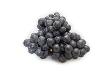 Black grapes bunch isolated on white background package design element