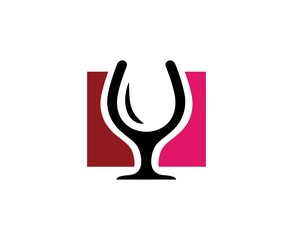 Wine glass logo