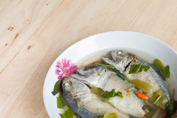 spicy hot and sour soup with mackerel fish