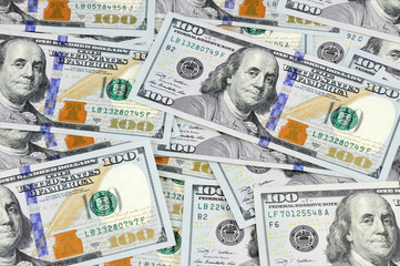USD hundred dollar bills background