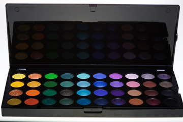 make-up collection over white background